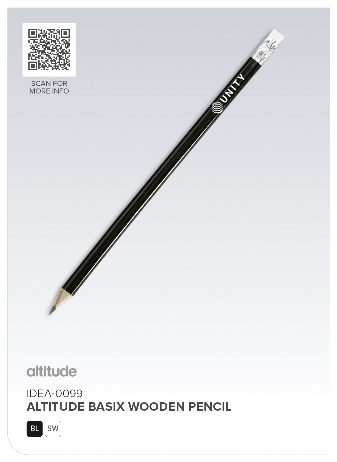 IDEA-0099 - Altitude Basix Wooden Pencil - Catalogue Image